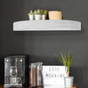 Small Round Wood Floating Wall Shelf - White